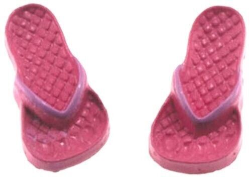 Pair of Pink Flip Flops, Doll House Miniature, Accessory, Beach Seaside