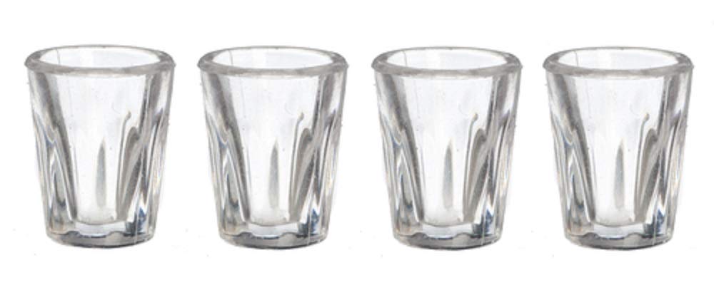 Dolls House Miniature Pub Kitchen Dining Room Accessory 4 Bistro Tumbler Glasses