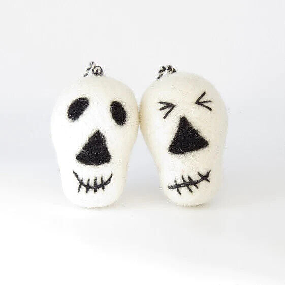 Halloween Skulls, Happy & Squiffy, Felt Handmade In Nepal, Fair Trade, Soft Toy