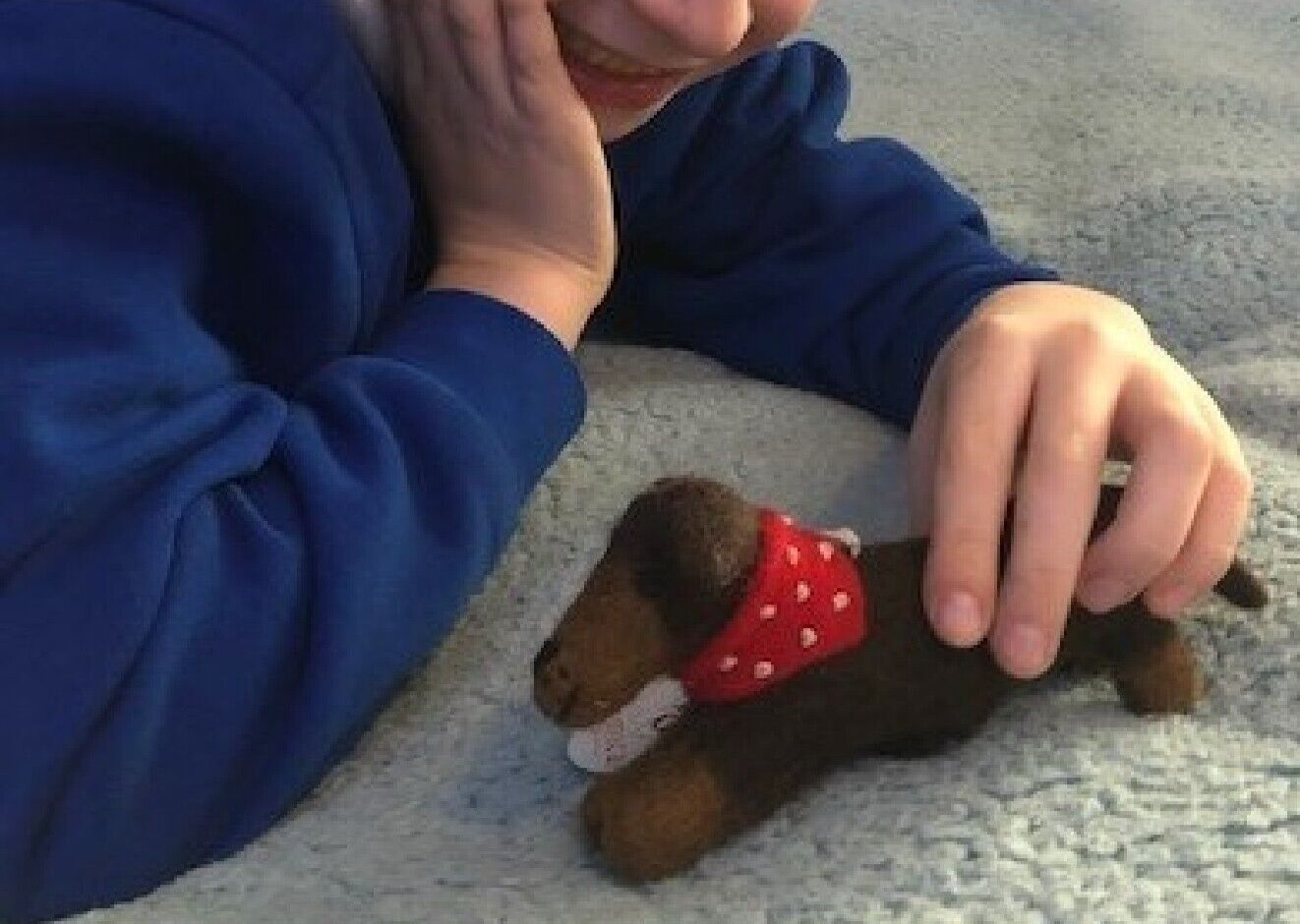 Peggy the Sausage Dog Pocket Pal, Felt Hand, Amica Fair Trade Toy Eco Dog