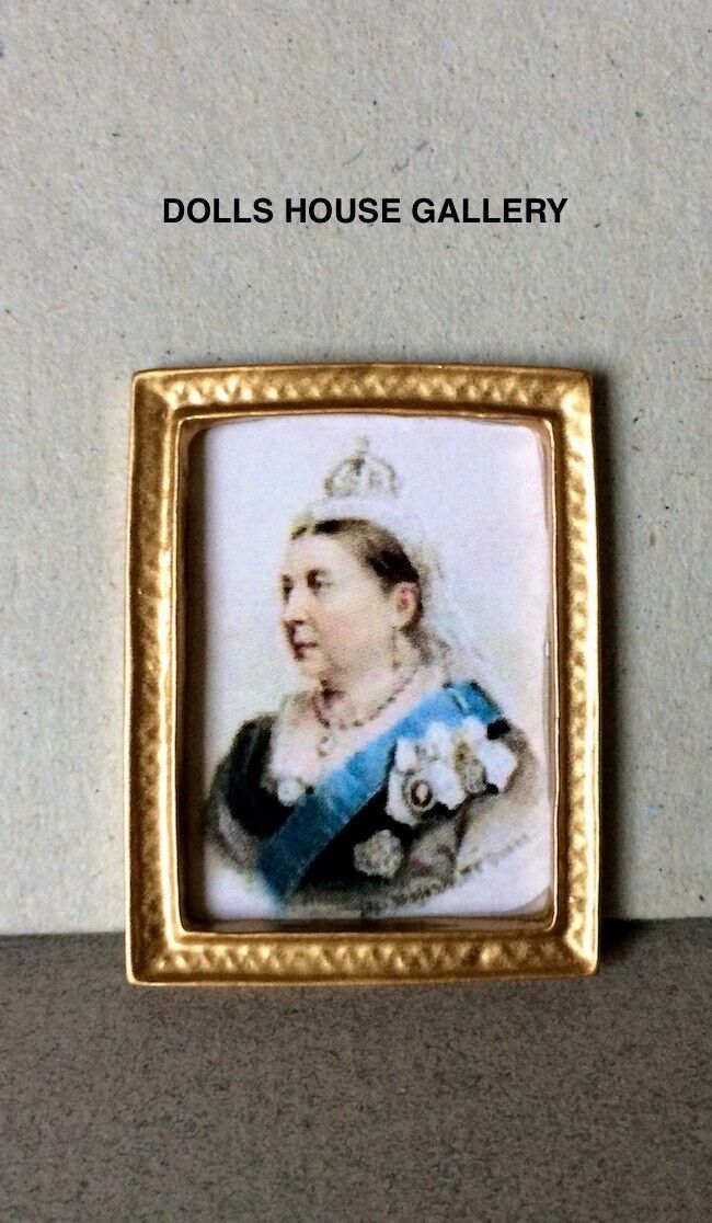 Small Framed Picture Of Queen Victoria, Doll House Miniature, Wall Decor