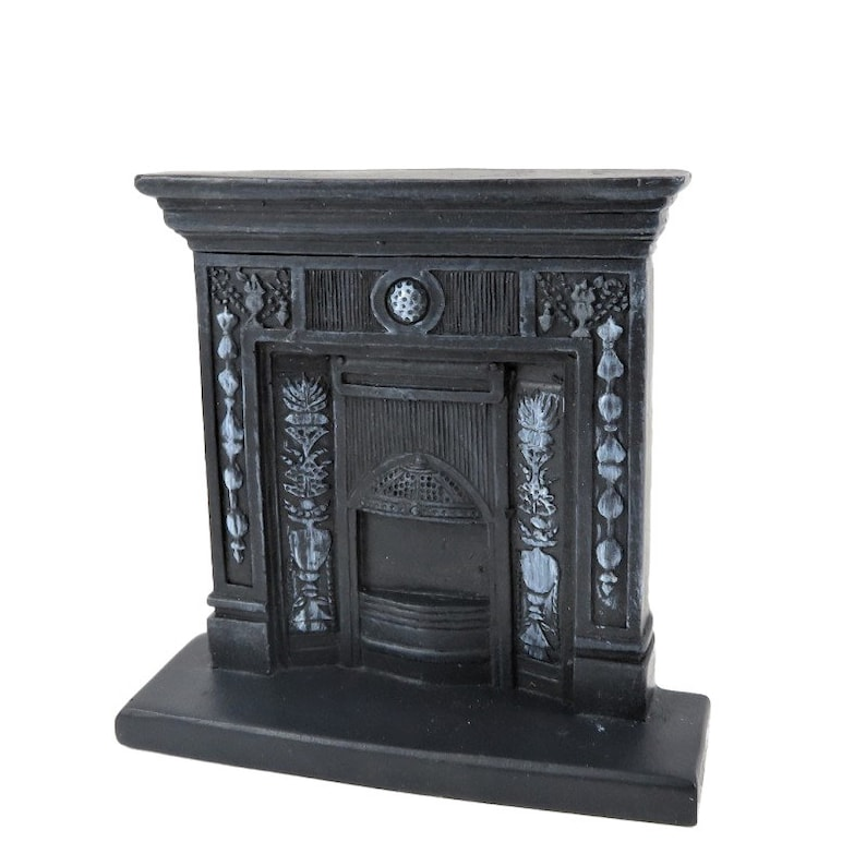 Dolls House Victorian Cast Iron Fireplace Miniature 1:12 Scale Resin , Fireplace