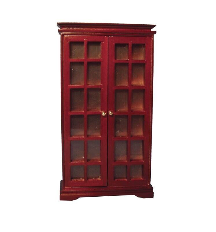 Small Book Cabinet In Mahogany, Dolls House Miniature Furniture, Mahogany