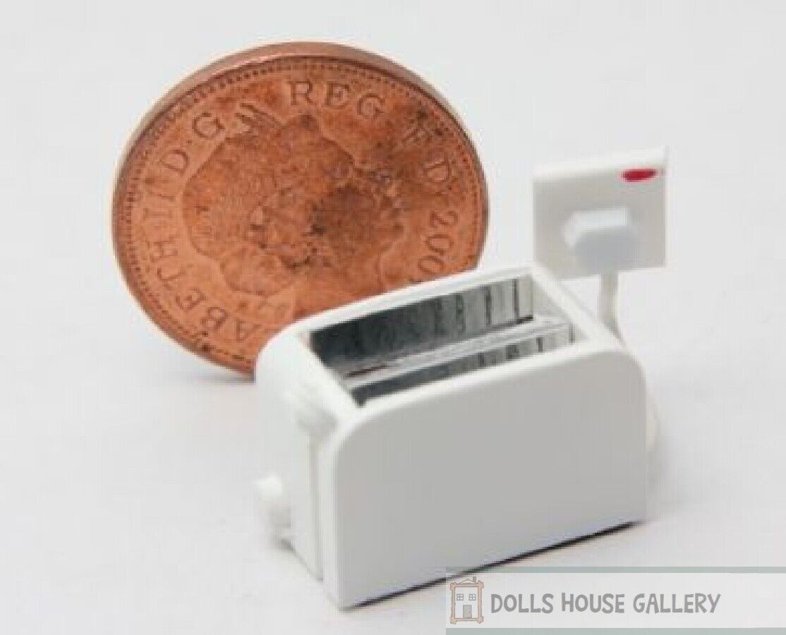 Toaster & Electric Wall Socket, Dolls House 1.12 Scale Miniature, Cups