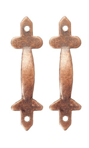 Pair of Bronze Door Pulls Dolls House Miniatures DIY fixture fittings