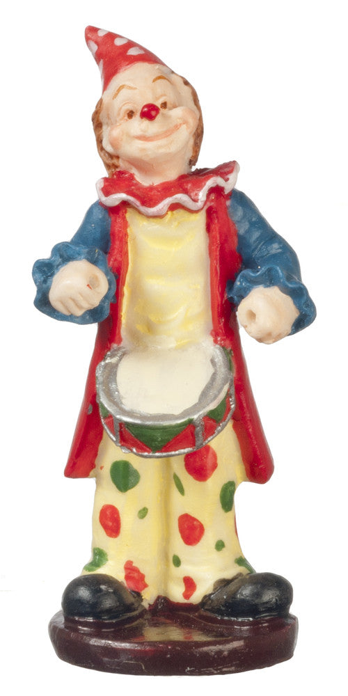 Ornamental Clown Drumming, Dolls House Miniature, Miniature Ornament