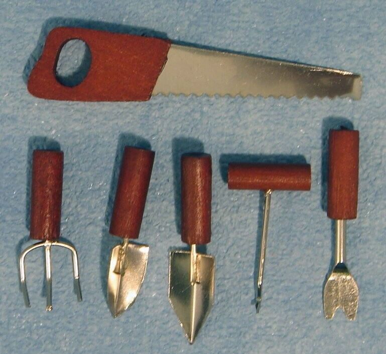 Set of Garden Tools, Dolls House Miniatures Outdoor Gardening