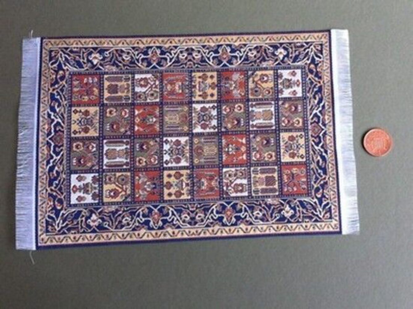 Large Pattern Rug 4, Doll House Miniature, Rug Mat Flooring Accessory 1.12 Scale