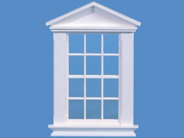 Georgian 12 Pane Peaked Window, Dolls House Miniature DIY