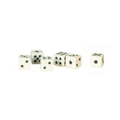 Six Tiny Dice 5mm, Doll House Miniatures 1.12 Scale, Games,