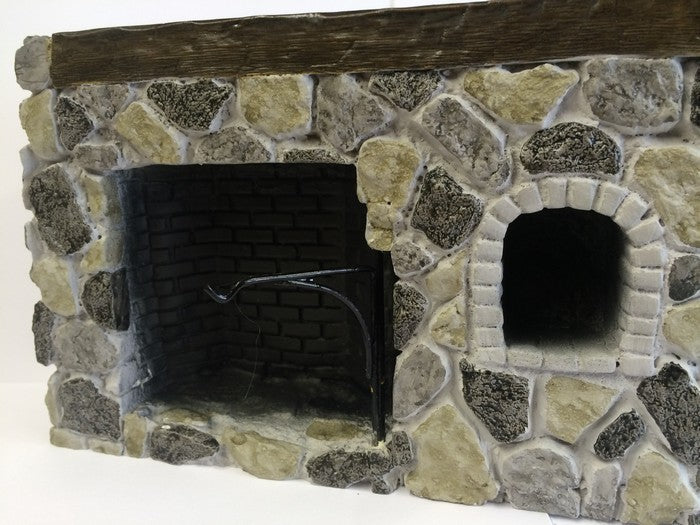 Fieldstone Walk-in fireplace, Dolls House Miniature, Brick Work Design, Tudor