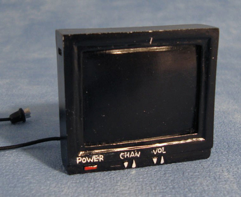 TV Dolls House Miniature Television, Old Style T.V 1980'S, Telly