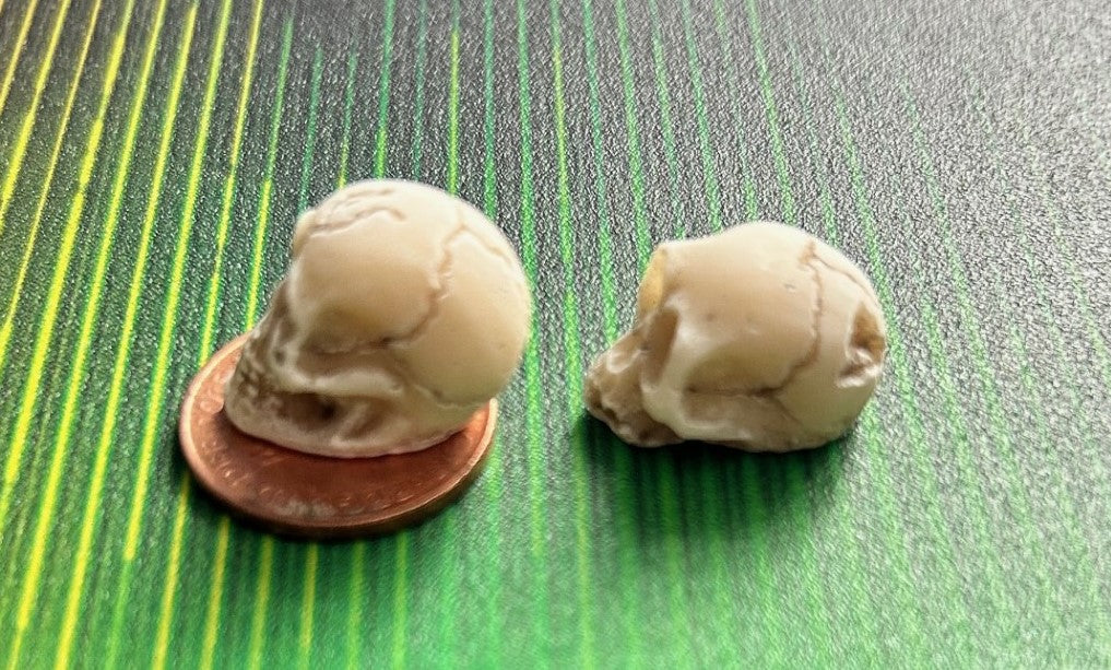 One Miniature Skull, 15mm Tall, Halloween