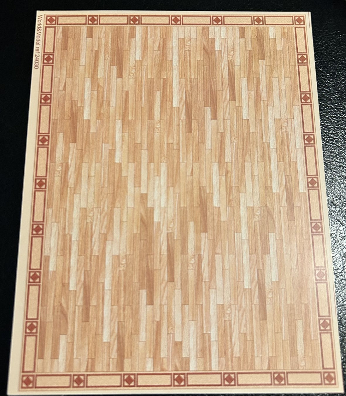 24th Scale Parquet Floorboards Card, Dolls House Flooring, World & Model Ref24030