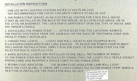 Dolls House Lighting Socket Power Strip Lighting Kit 15 Piece Wiring Set 12v