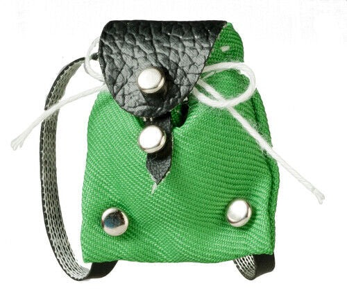 Rucksack Green, Dolls House Miniature, Bag Miniatures 1,12 Scale