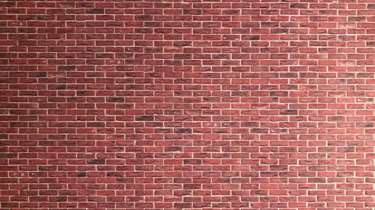 A3 Embossed Red Brick Stretcher Bond, Dolls House Miniature