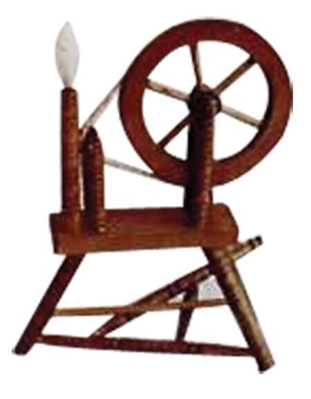 Wooden Spinning Wheel, Dolls House Miniatures, Sewing Room