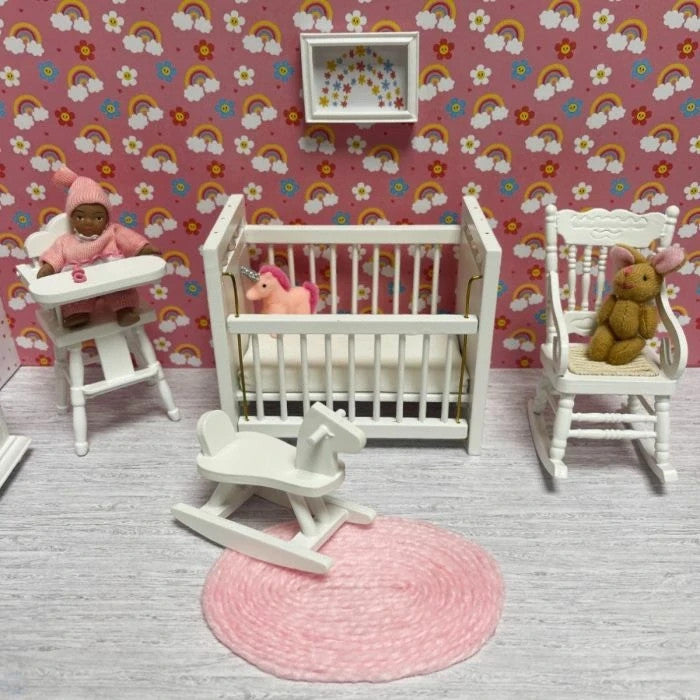 Pink Rug 100mm Long, Doll House Miniature, Mat Rug Floor Bathroom