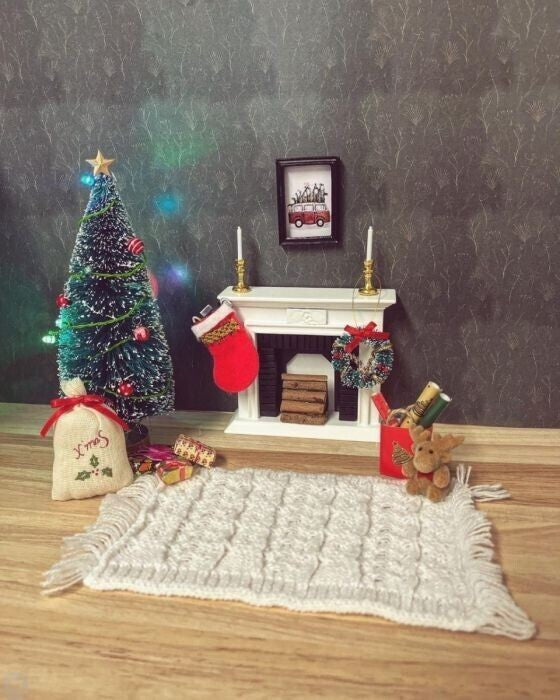 Flocked Reindeer, Dolls House Miniature, Nursery 1.12 Scale, Christmas