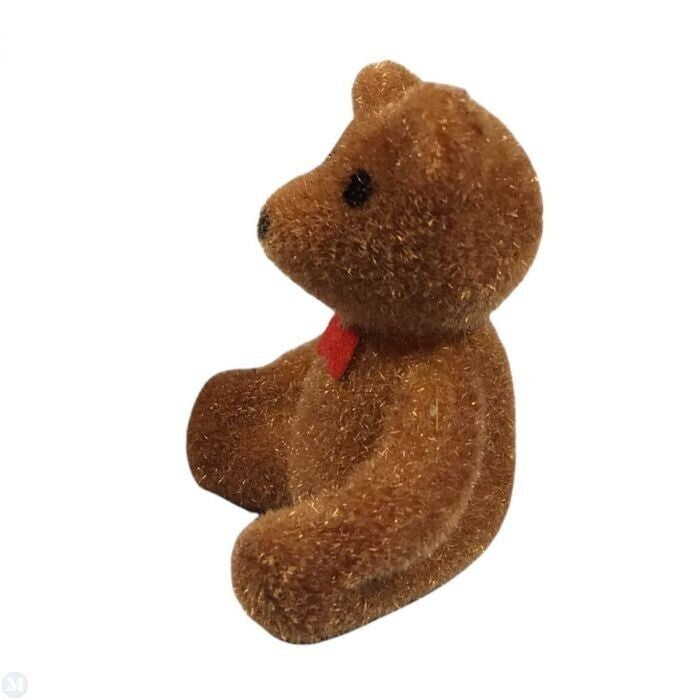 Flocked Sitting Teddy Bear, Dolls House Miniature, Nursery 1.12 Scale
