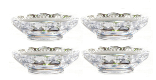 4 Fancy Bowls, Dolls House Miniatures, Kitchen & Dining 1.12 Scale