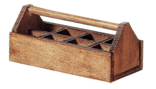 Wooden Tool Box / Carrier, Dolls House Miniatures, Miniature Tools Accessory