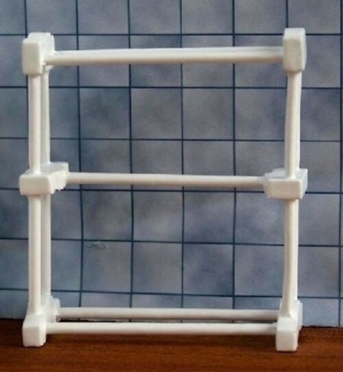 Dolls House White Towel Rail, Rack, Dolls House Miniature, Bathroom 1.12 Scale