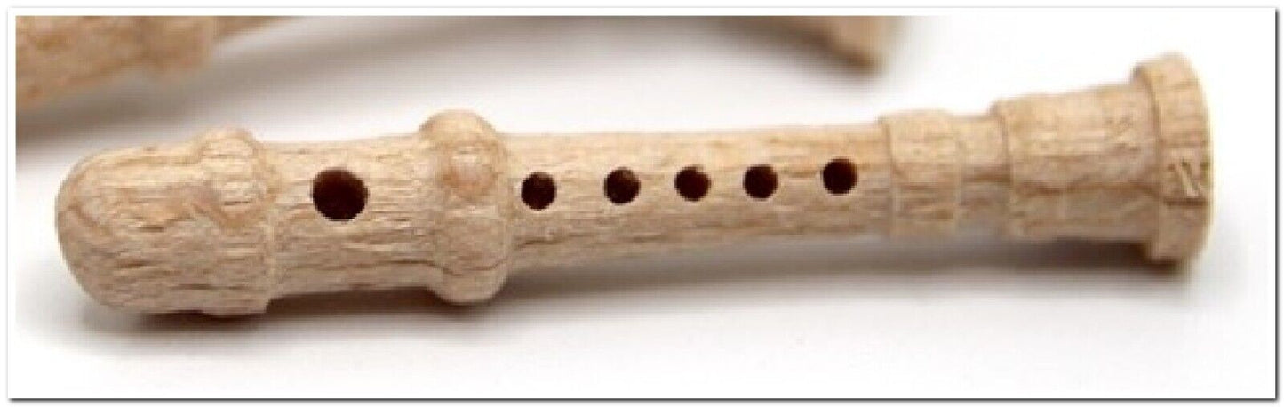 Recorder, Dolls House Miniature, Musical Instrument, Woodwind, 1.12th Scale