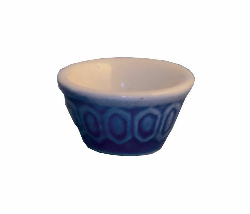 Blue Mixing Bowl, Dolls House Miniature Cooking Kitchen Accessory