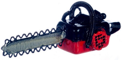 Chainsaw, Dolls House Miniature, Tools 1.12 Scale Garden