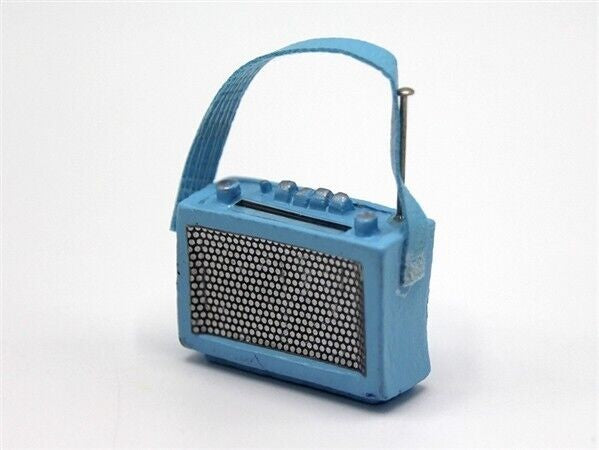 Radio Blue, Dolls House Miniature, Room Accessory 1/12 Scale, Music