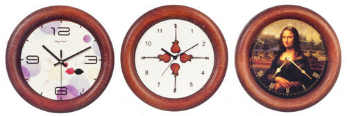 3 Pack Of Wall Clocks, Dolls House Miniatures, Wall Home Decor, 1.12 Scale