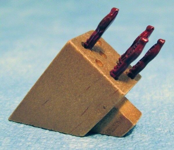 Knife Block, Dolls House Miniature 1.12 Scale Kitchen Accessory