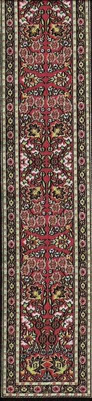 Turkish Stair Carpet Red Design, Dolls House Miniature 1.12 Scale Carpets