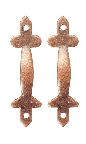 Pair of Bronze Door Pulls Dolls House Miniatures DIY fixture fittings