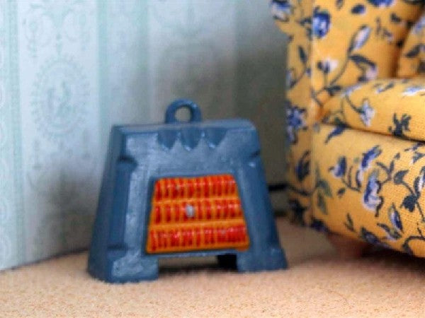 Non Working Blue Electric Fire, Doll House Miniature, Dollshouse Accessory