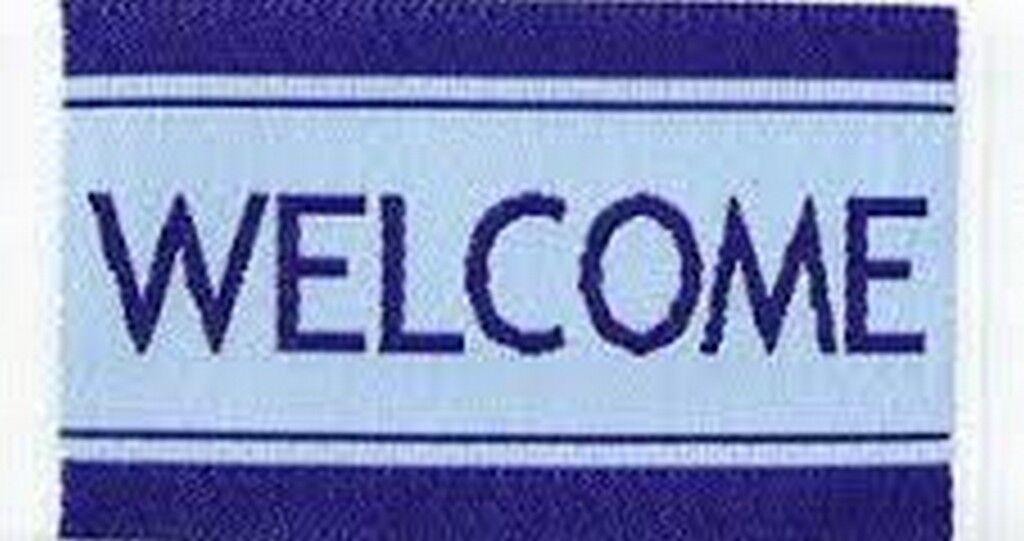Welcome Door Mat Blue, Dolls House Miniature, Miniatures Welcome Home