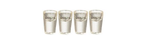 Four Filled Bistro Glasses, Doll House Miniature Kitchen & Dining Accessory