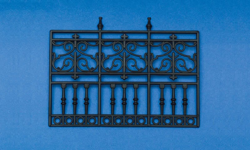 3 Panel Ornate Plastic Railing / Fence (Style 1), Dolls House Miniature, UK