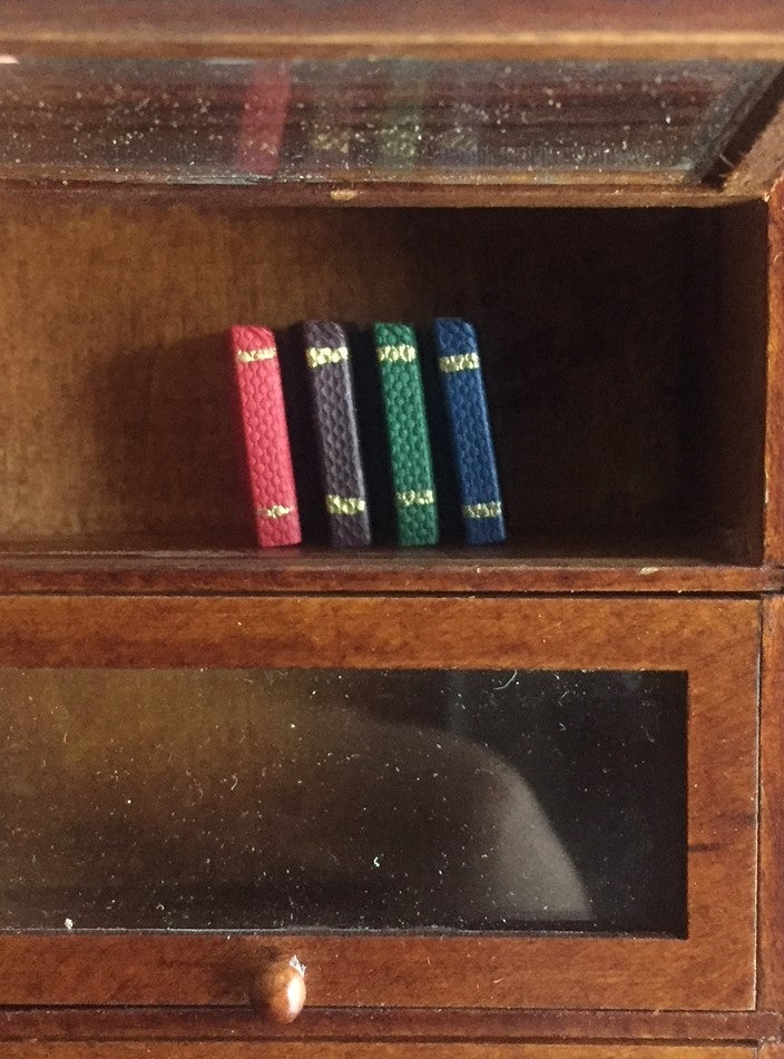 Four Books, Dolls House Miniature, Stationery, Library, Book Writing Miniatures