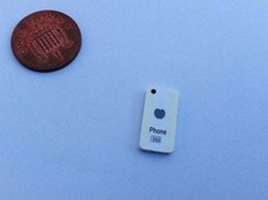 Smart Phone White, Dolls House Miniature. 1.12th Scale