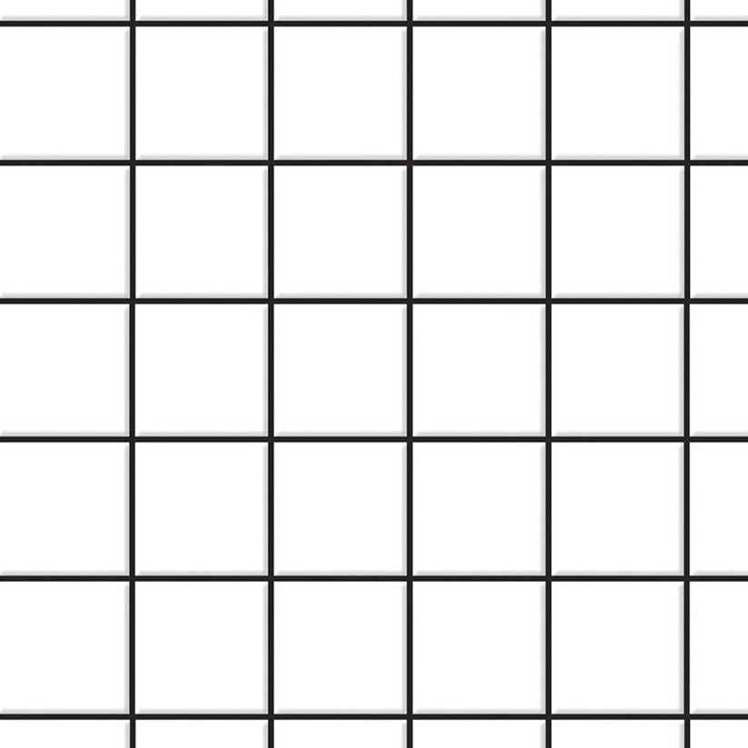 White Square Floor Tiles With Dark Grout Card, Dolls House Miniature