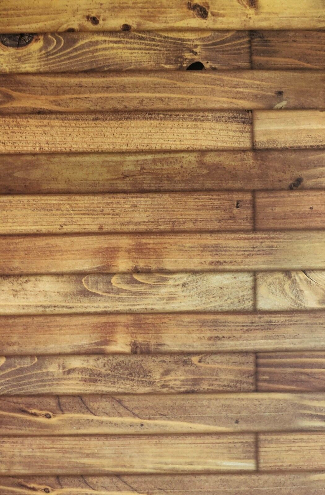 Light Pine Old Floorboards Card, Dolls House Miniature