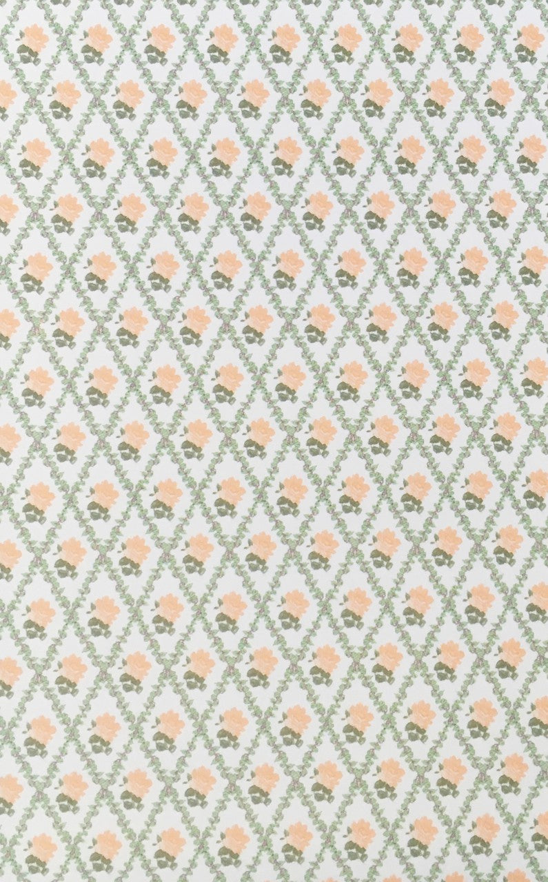 Rachael Peach & White Wallpaper, 3 Sheets Dolls House Miniature 1.12 Scale