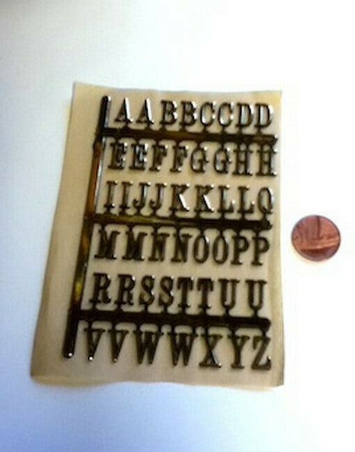 3D Adhesive Backed Gold Letters 13mm Miniature Shop / House Lettering, Name