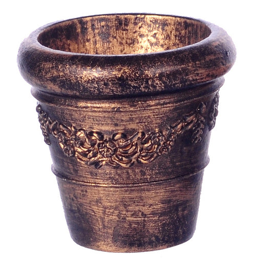 Rustic Gold Garden Planter, Dolls House Miniatures, Garden, Flower, Plants,