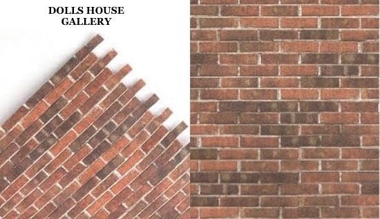 Quality Embossed Brick Paper Sheet, Dolls House Miniature, Posted In Tube Rolled