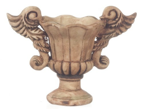 Winged Ancient Pot, Doll House Miniatures, Plant Flower Urn 1.12 Scale