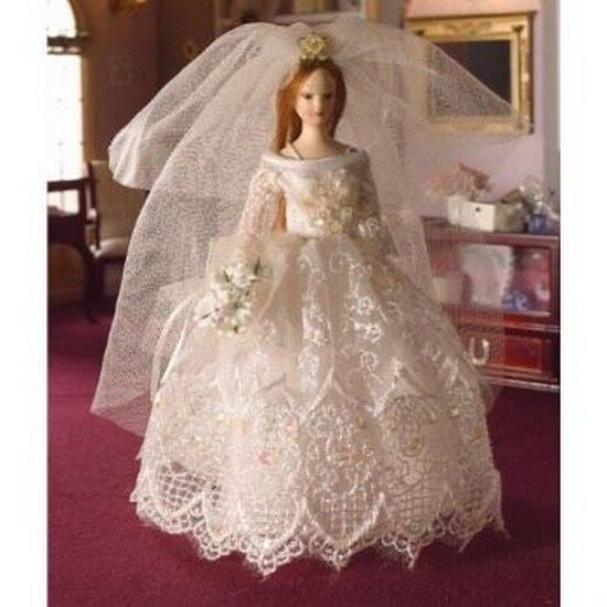 Grace In Wedding Dress, Dolls House Miniature 1.12 Scale Female Doll